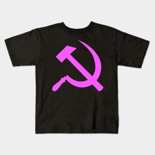 Hammer and Sickle Pink Kids T-Shirt